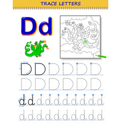 Tracing Letter D For Study Alphabet Printable