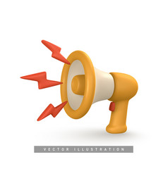 3d Cartoon Megaphone Speaking Trumpet