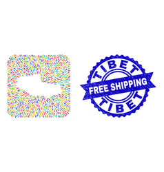 Free Shipping Scratched Badge And Tibet Map Moving