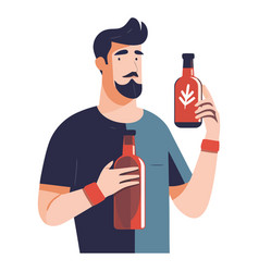 Man Holding Wine Bottle