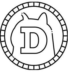 Dogecoin Cryptocurrency Coin Line Icon