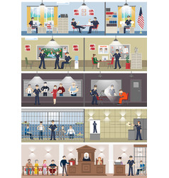 Police Station Interior Set With Rooms