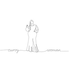 Curvy Woman Beautiful Figure One Line Art