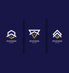 Set Of Modern House Logo Design Template