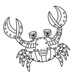 Robot Crab Isolated Coloring Page For Kids