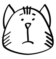 Sad Cat Face Cute Pet Portrait Drawing