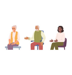 Senior And Young Patients Sitting People