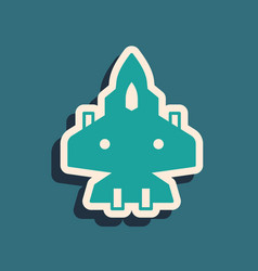 Green Jet Fighter Icon Isolated On