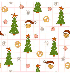 Groovy Christmas Pattern Retro 70s Hippie