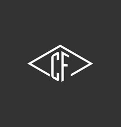 Initials Cf Logo Monogram With Simple Diamond