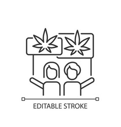 Marijuana Legalization Protest Linear Icon