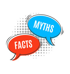 Myths Vs Facts Icon With Pop Art Speech Bubbles