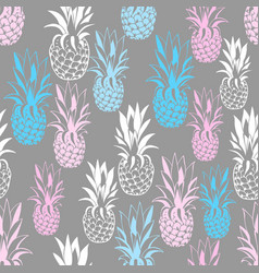 Seamless Pattern With Pineapple Tropical Fruit