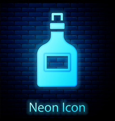 Glowing Neon Alcohol Drink Rum Bottle Icon