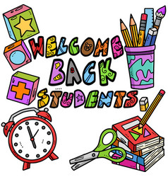 Welcome Back Students Cartoon Colored Clipart