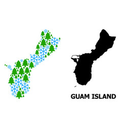 Winter Composition Map Guam Island