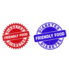 Diabetes Friendly Food Round And Rosette Stamp