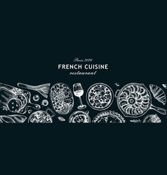 French Cuisine Restaurant Banner Traditional Food