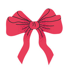 Hand Drawn Silk Bow Textile Red Holidays