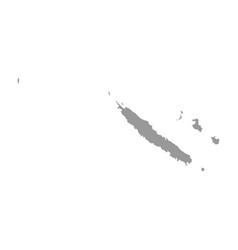 New Caledonia Islands Map Silhouette