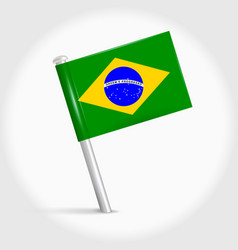 Brazil Map Pin Flag 3d Realistic