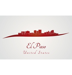 El Paso Skyline In Red