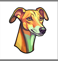 Rampur Greyhound Dog Breed Colorful Cartoon