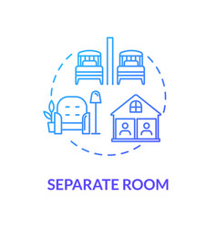 Separate Room Blue Concept Icon Self Isolation