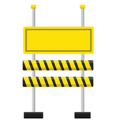 Yellow Road Barricade On A White Background