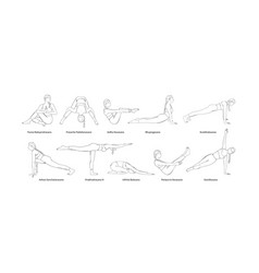 Yoga Set With Sanscrit Asana Names Yogi Woman