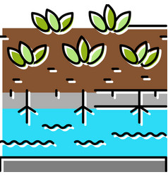 Hydroponics Water System Irrigation Color Icon