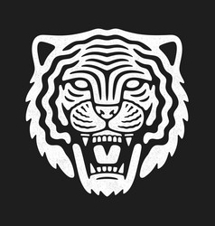 Angry Tiger Head Retro Mascot Logo