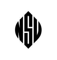 Nsu Circle Letter Logo Design With Circle