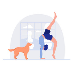 Woman And Dog Healthy Lifestyle Working Out