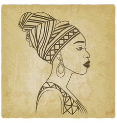 African Woman In Profile Traditional Head Wrap