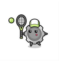 Cartoon Character Gear As A Tennis Player