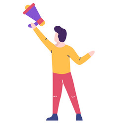 Man With Megaphone Work On Brand Promotion Icon