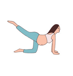 Young Pregnant Woman Doing Kick Back Exercise