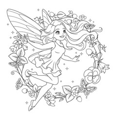 Beautiful Flying Fairy With Wings Surrounded