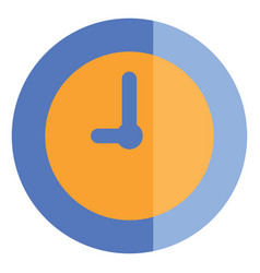 Blue And Yellow Clock On A White Background