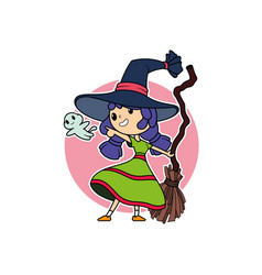 Cute Witch - Cartoon Witch Tshirt Design