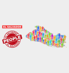 El Salvador Map Population People And Corroded