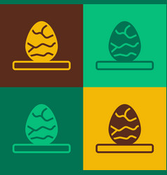 Pop Art Chinese Tea Egg Icon Isolated On Color