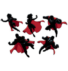 Super Business Heroes Silhouettes On White