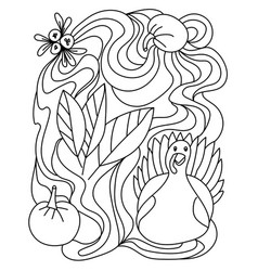 Thanksgiving Coloring Page Turkey Cranberries