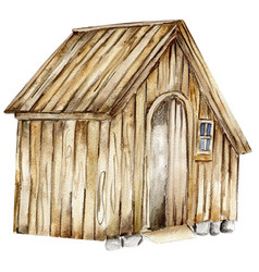 Watercolor Wooden Farmhouse Hand Drawn