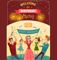 Birthday Party Announcement Invitation Poster