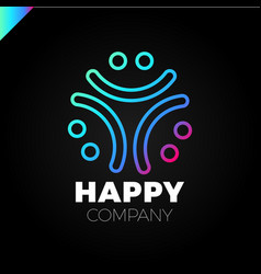 Three Smile People Logo - Happy Community Icon