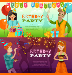 Birthday Party 2 Festive Horizontal Banners