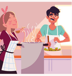 Couple Preparing Food